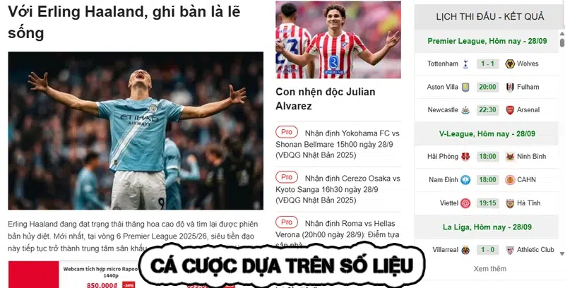 Những Dữ Liệu Quan Trọng Khi Cá Cược Bóng Đá