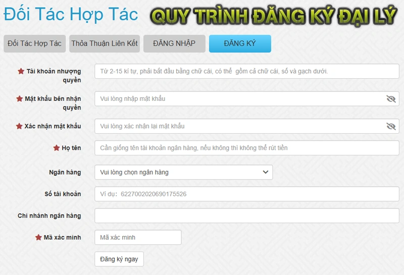 Quy Trình Đăng Ký Đại Lý